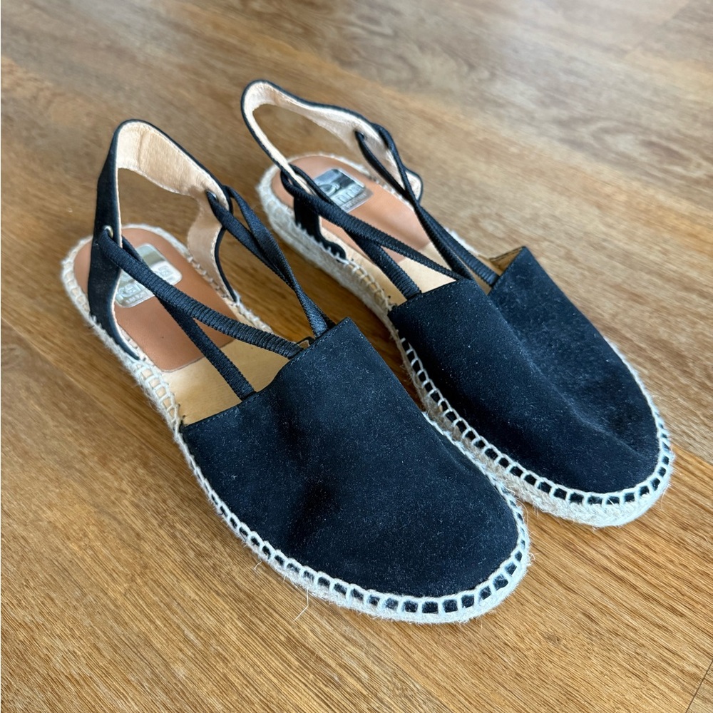 Kanna Black Espadrille Shoes with Jute Sole